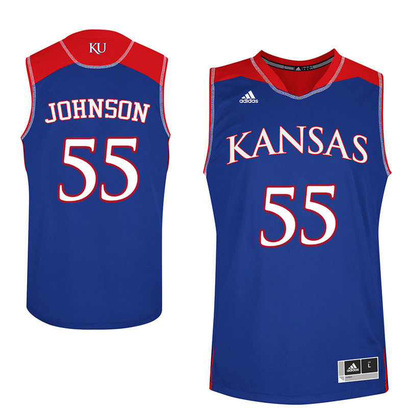 Men Kansas Jayhawks #55 Tyler Johnson College Basketball Jerseys-Royals - Click Image to Close